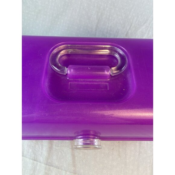 Vintage 90s Caboodles Purple Glitter Cosmetic Case 5622 With Clasp Mirror - Picture 3 of 10